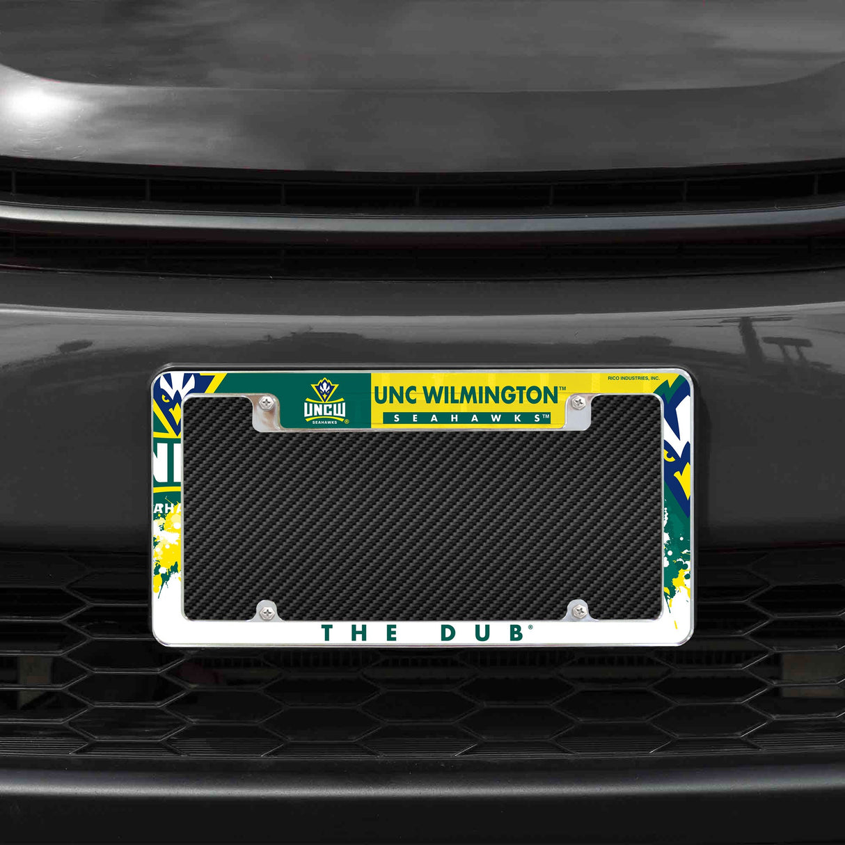 Rico Industries NCAA North Carolina-Wilmington Seahawks Primary 12" x 6" Chrome License Plate Frame-1