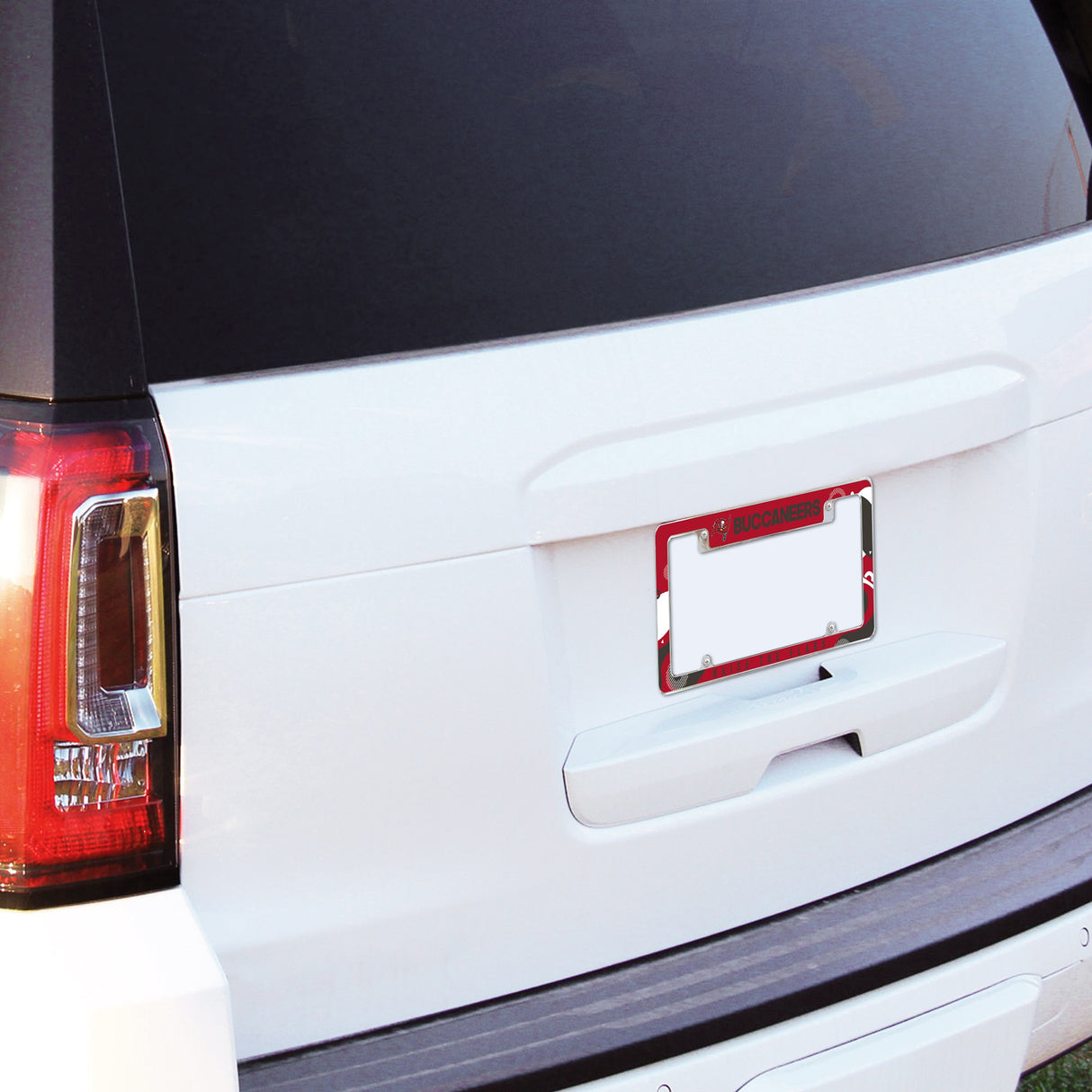 Rico Industries NFL Tampa Bay Buccaneers Wave 12" x 6" Chrome License Plate Frame-3