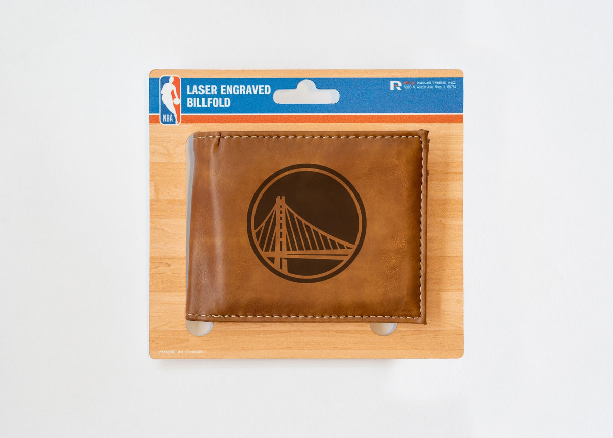 Rico Industries NBA Golden State Warriors Laser Engraved Billfold Wallet-3