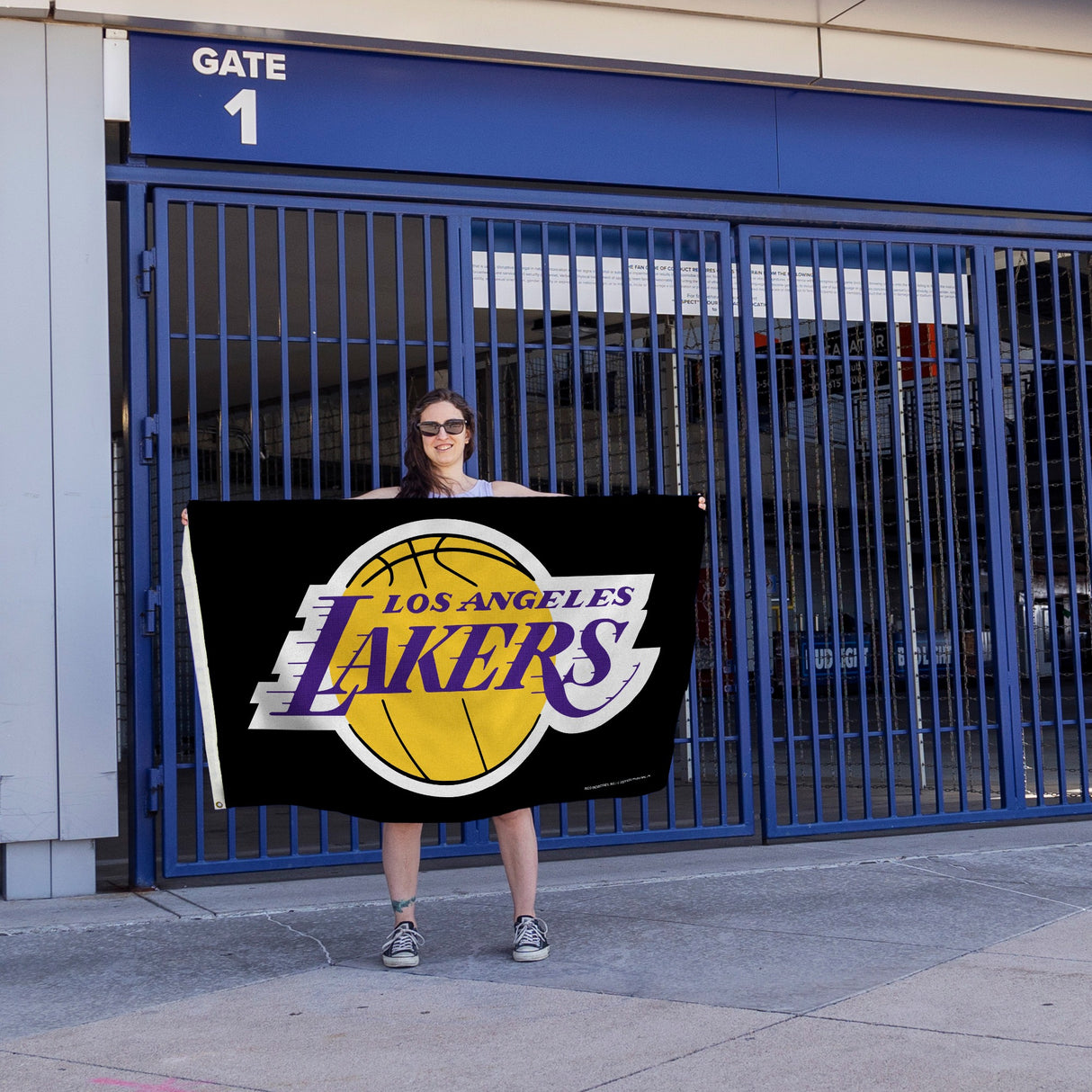 Rico Industries NBA Los Angeles Lakers Black 3' x 5' Banner Flag-4