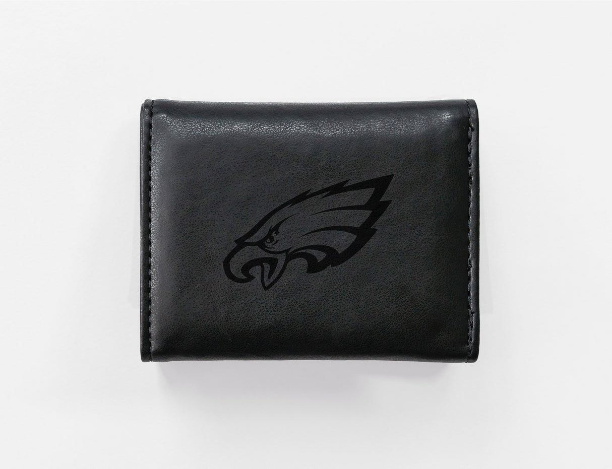 Rico Industries NFL Philadelphia Eagles Laser Engraved Faux Leather Trifold Wallet-1