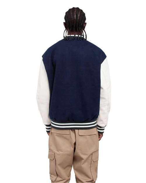 Shaka Wear Men's Letterman Jacket-3