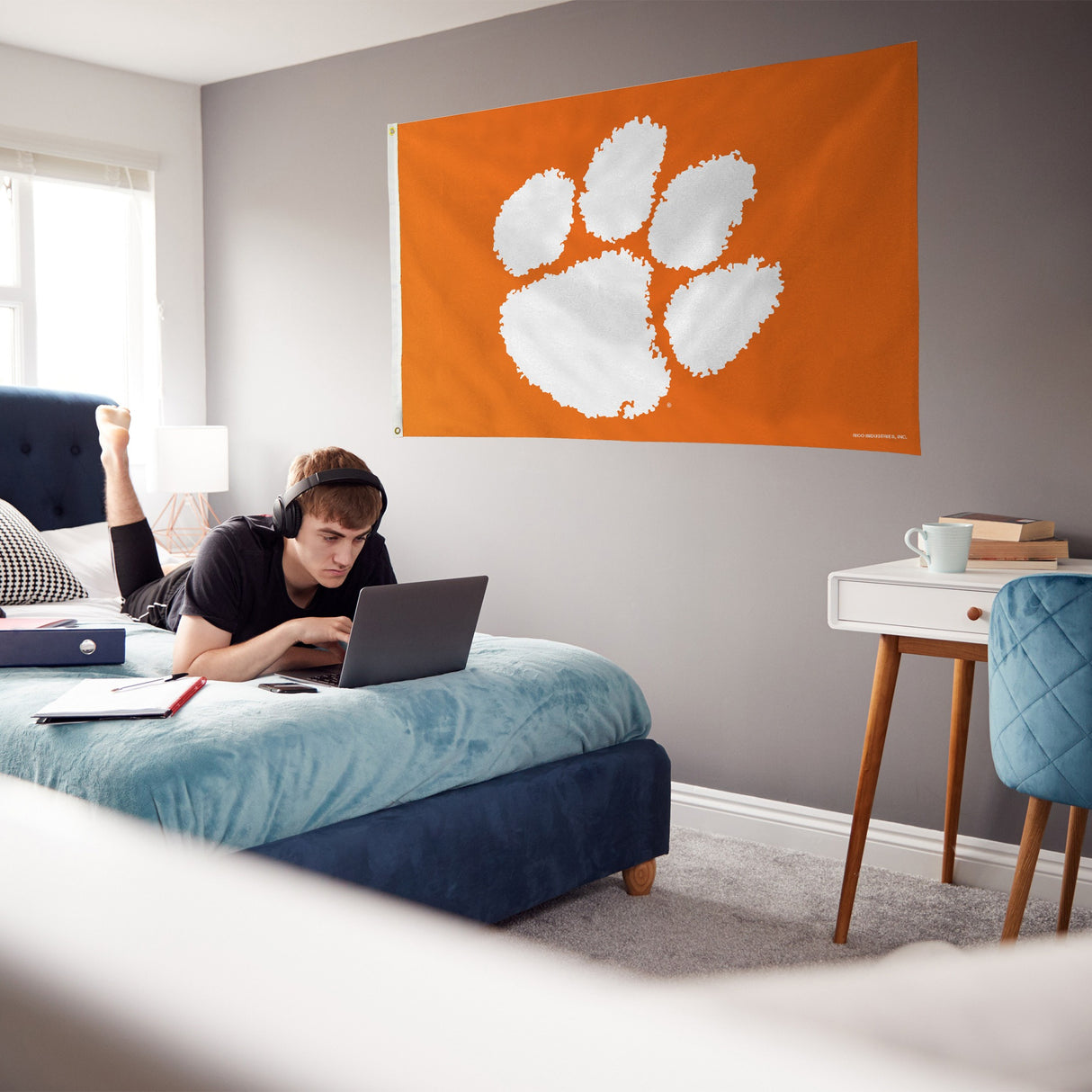 Rico Industries NCAA Clemson Tigers Orange 3' x 5' Banner Flag-3