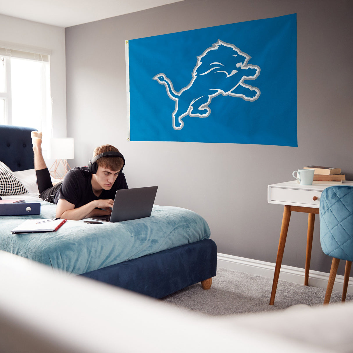 Rico Industries NFL Detroit Lions Standard 3' x 5' Banner Flag-3