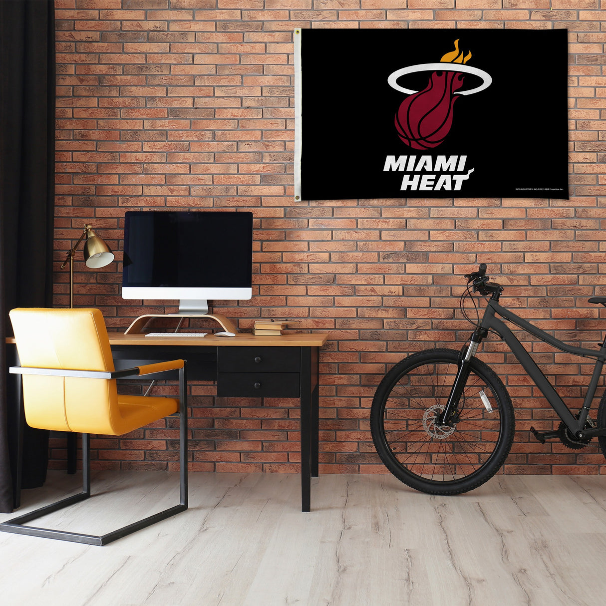 Rico Industries NBA Miami Heat Black 3' x 5' Banner Flag-1