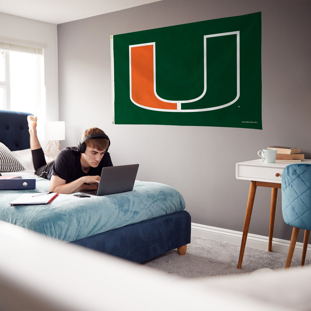 Rico Industries NCAA Miami Hurricanes - The U Standard 3' x 5' Banner Flag-3