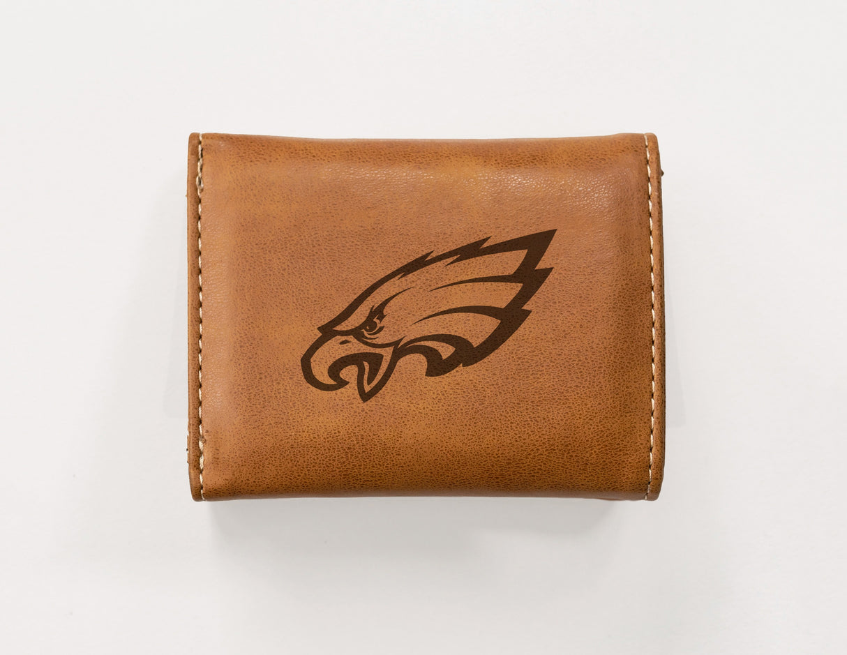 Rico Industries NFL Philadelphia Eagles Laser Engraved Faux Leather Trifold Wallet-1