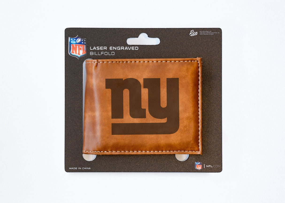 Rico Industries NFL New York Giants Laser Engraved Billfold Wallet-3