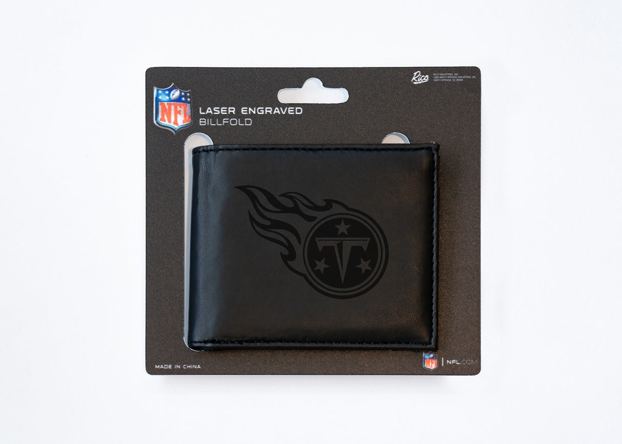 Rico Industries NFL Tennessee Titans Laser Engraved Billfold Wallet-3