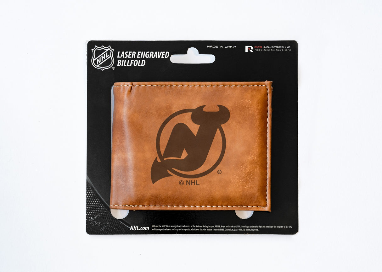 Rico Industries NHL New Jersey Devils Laser Engraved Billfold Wallet-3