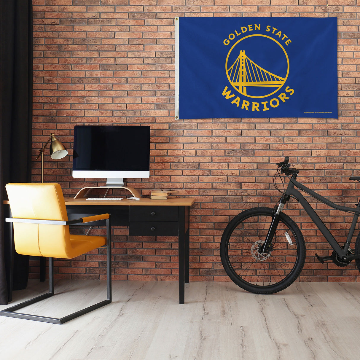Rico Industries NBA Golden State Warriors Blue 3' x 5' Banner Flag-1