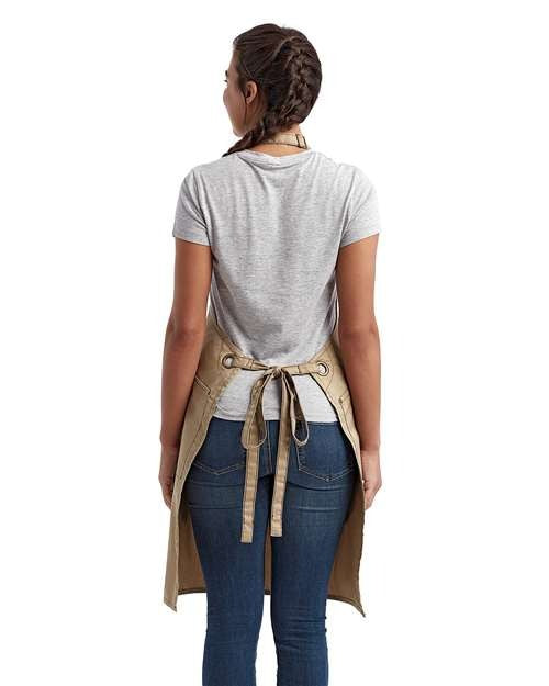 Artisan Collection by Reprime Barley Contrast Stitch Recycled Bib Apron-3