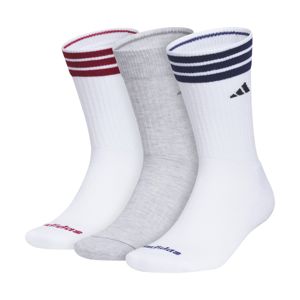 adidas Men's Cushioned 3-Stripe 4.0 3-Pack Crew Sock Unisex Accessories Socks