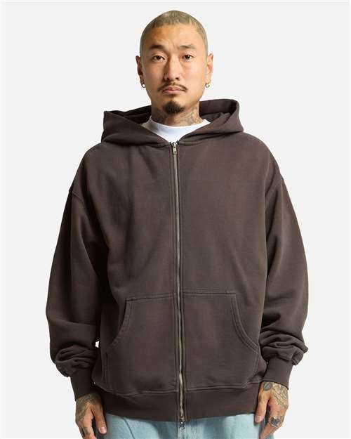 Shaka Wear Men's Max Heavy Garment-Dyed Full-Zip Hoodie Sweatshirt-1