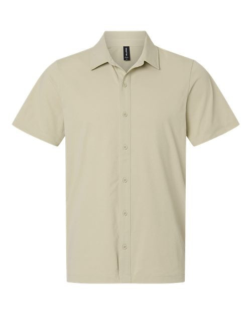 AllPro Men's Pro-Flex Sorona Button Down Short Sleeve Shirt-1