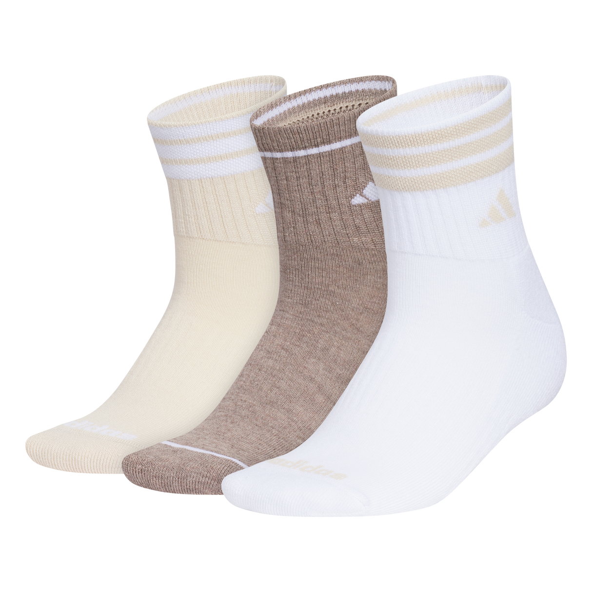 adidas Women's Cushioned 3-Stripe 4.0 3-Pack High Quarter Sock Unisex Accessories Socks