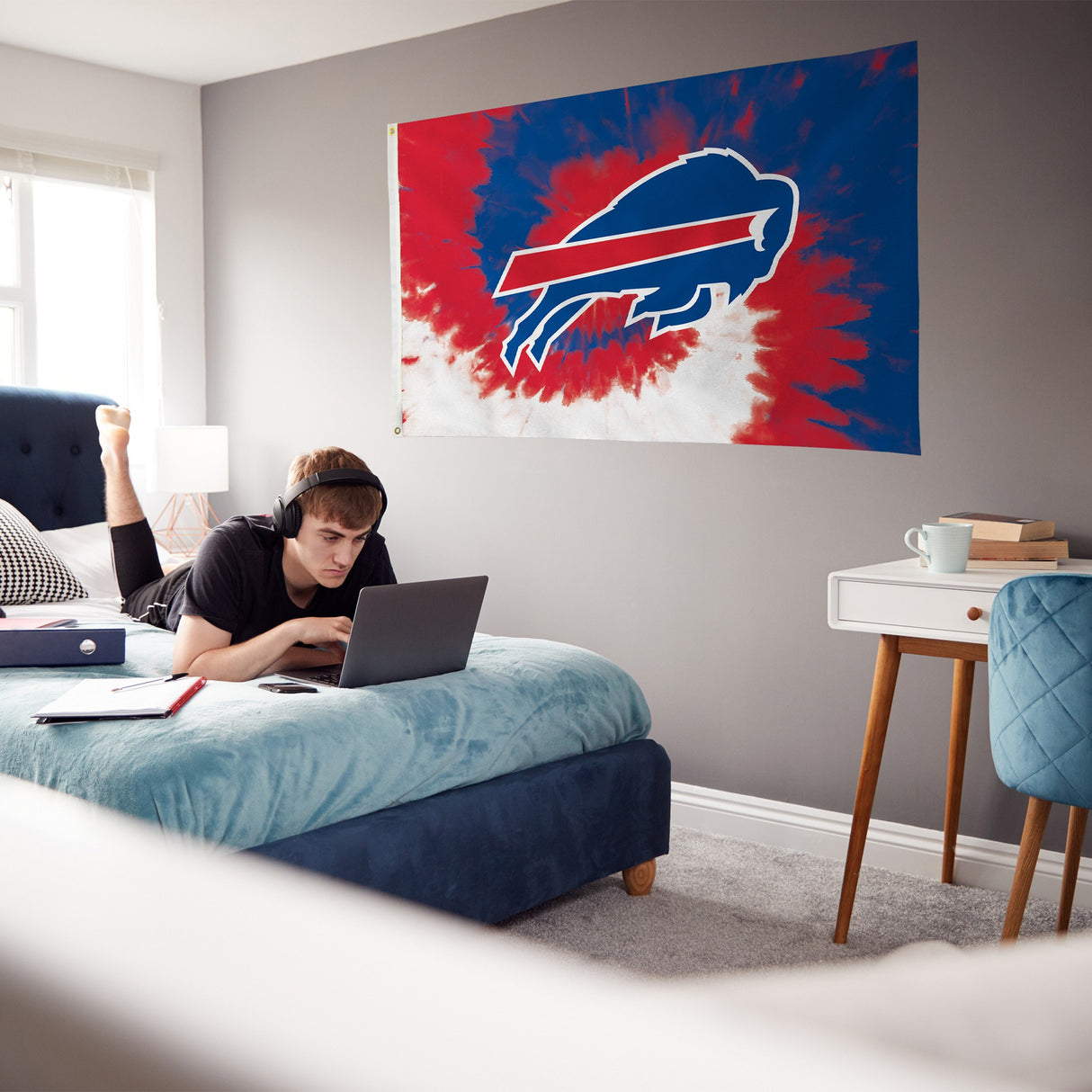 Rico Industries NFL Buffalo Bills Tie-Dye 3' x 5' Banner Flag-3