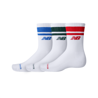 New Balance Everyday Stripe Midcalf 3-Pair Unisex Accessories Socks