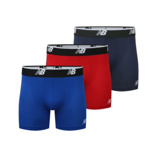 New Balance Men's Mesh 5 Inch Boxer Brief No Fly 3 Pack Mens Apparel Underwear
