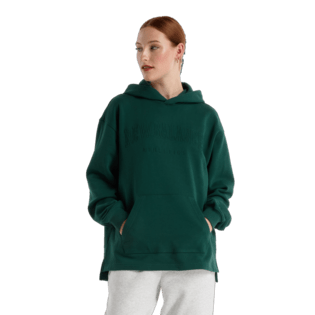 New Balance Women's Embossed Graphic Fleece Hoodie Womens Apparel Sweatshirts & Fleece
