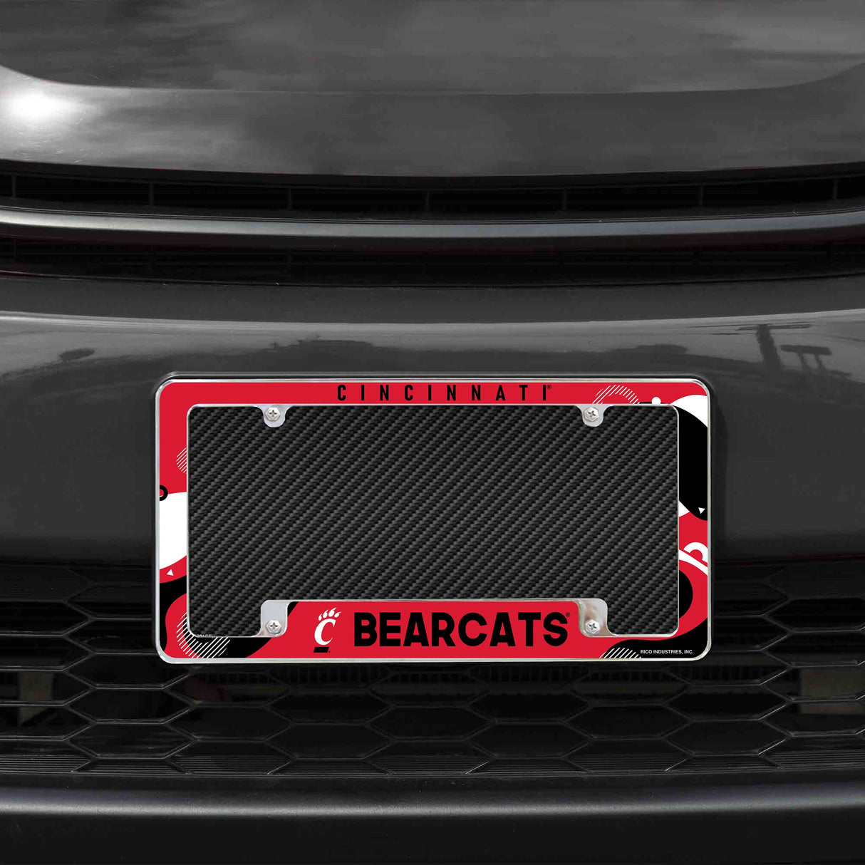 Rico Industries NCAA Cincinnati Bearcats Wave 12" x 6" Chrome License Plate Frame-1