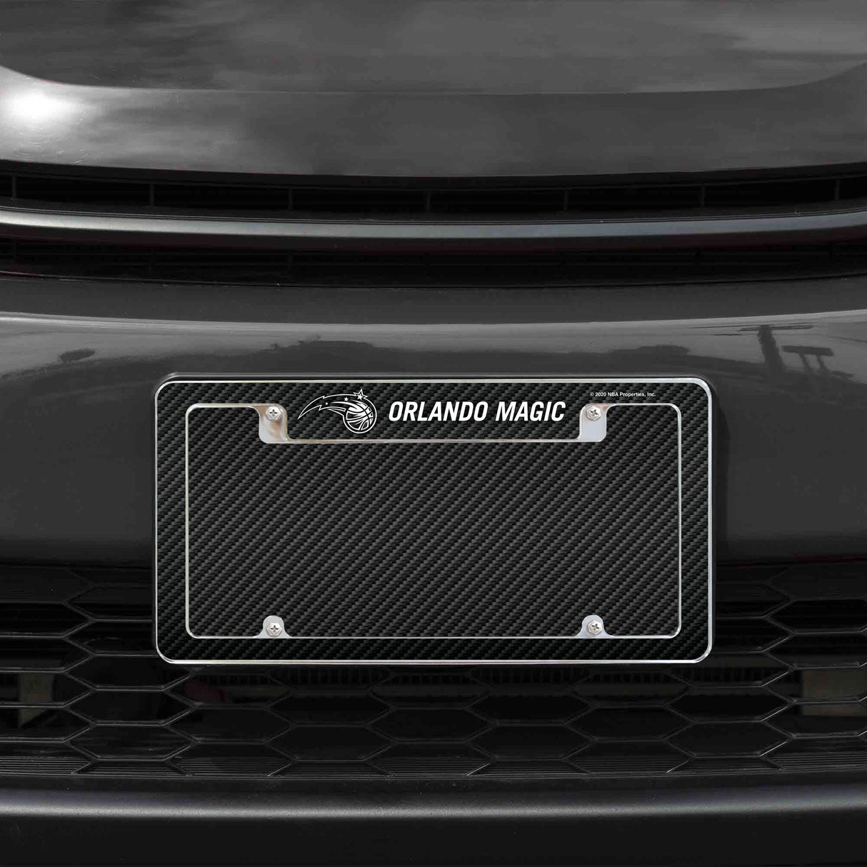 Rico Industries NBA Orlando Magic Black 12" x 6" Chrome License Plate Frame-1