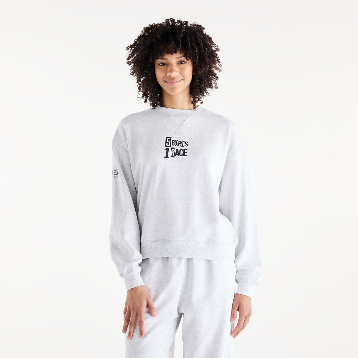 New Balance Women's NYC Marathon Athletics French Terry Graphic Crew-1