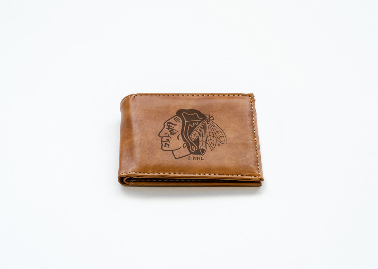 Rico Industries NHL Chicago hawks Laser Engraved Billfold Wallet-2