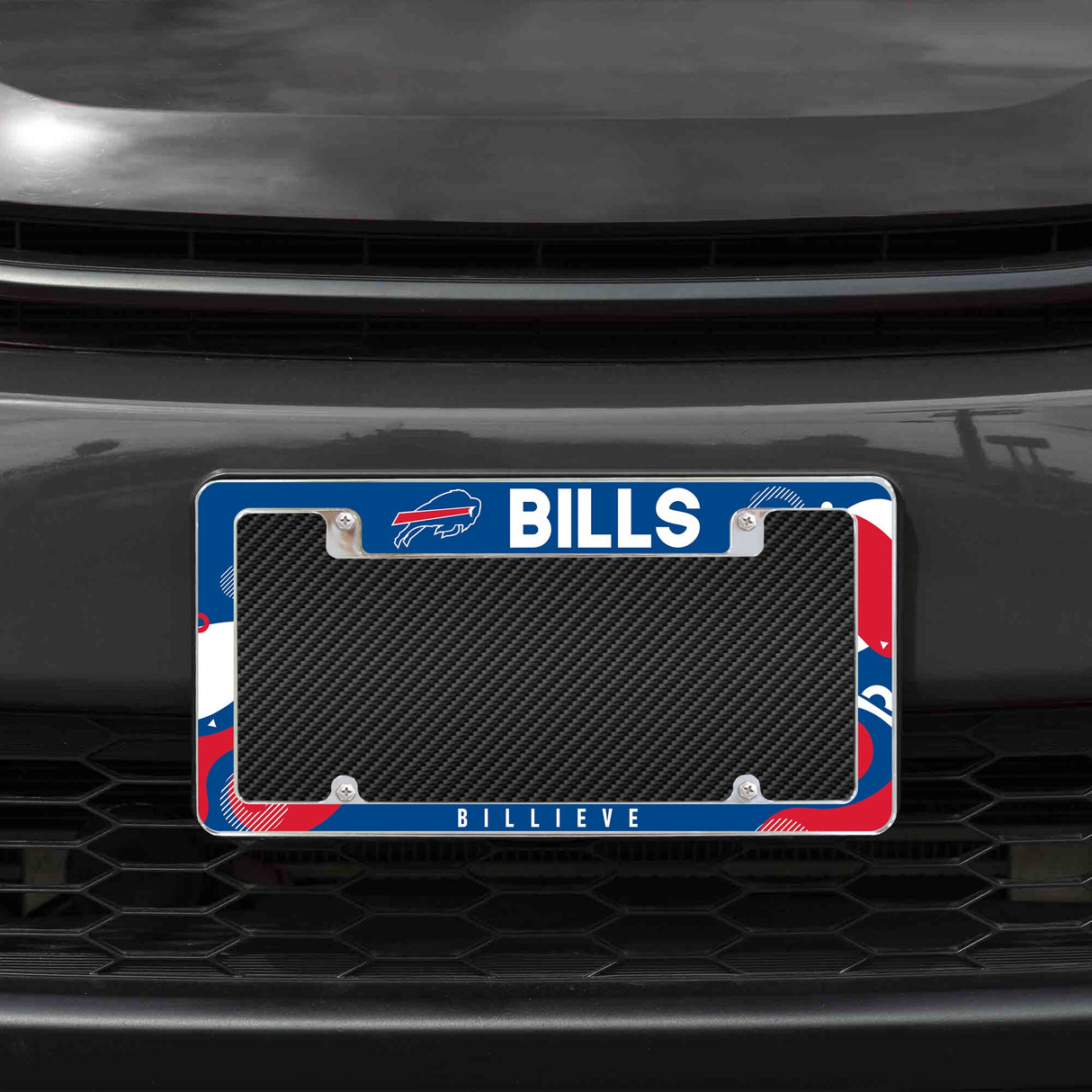 Rico Industries NFL Buffalo Bills Wave 12" x 6" Chrome License Plate Frame-1