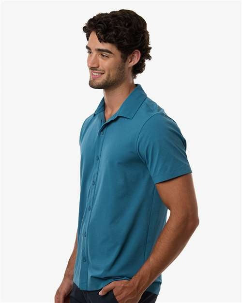 AllPro Men's Pro-Flex Sorona Button Down Short Sleeve Shirt-4