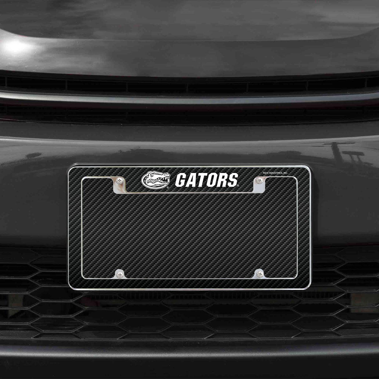 Rico Industries NCAA Florida Gators Black 12" x 6" Chrome License Plate Frame-1