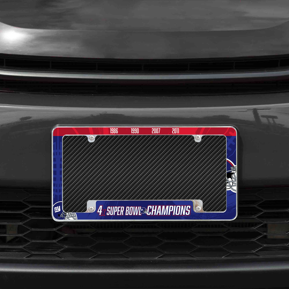 Rico Industries NFL New York Giants Multi Champ 12" x 6" Chrome License Plate Frame-1