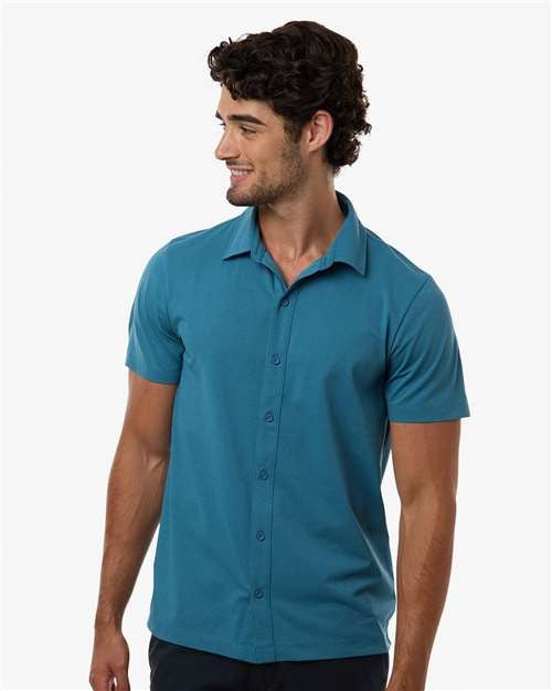 AllPro Men's Pro-Flex Sorona Button Down Short Sleeve Shirt-3