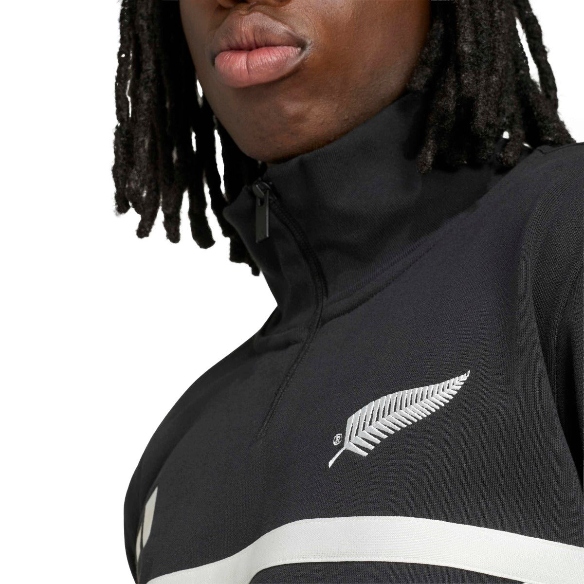 adidas Men's New Zealand Rugby Leisurewear Quarter Zip Sweatshirt-6