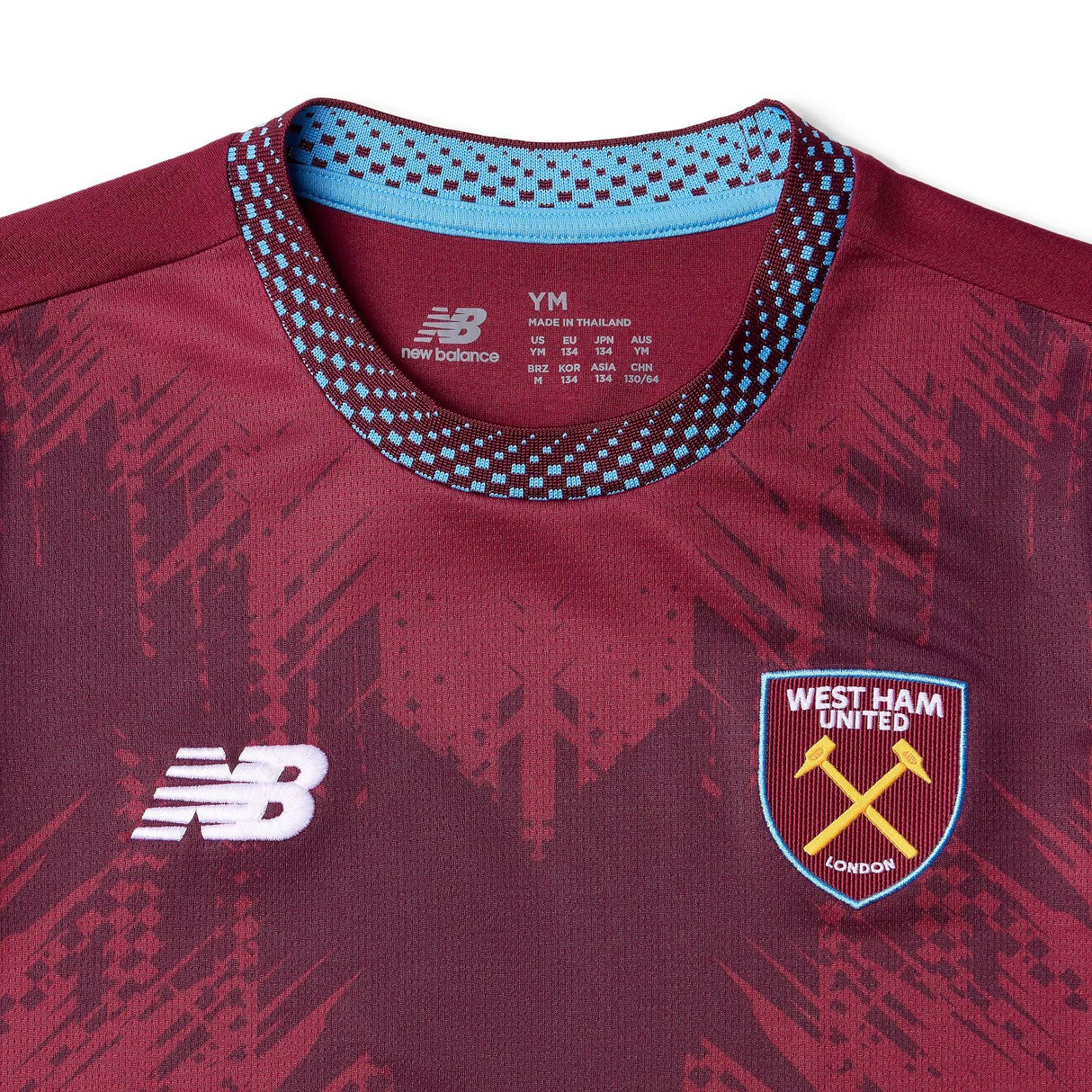 New Balance Youth West Ham United 26/27 Home Short Sleeve Soccer Jersey-3