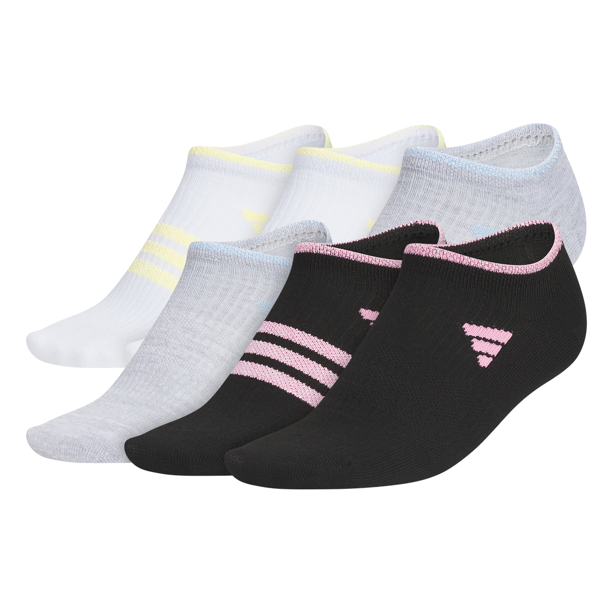 adidas Girl's Superlite 3.0 6-Pack No Show Sock Unisex Accessories Socks