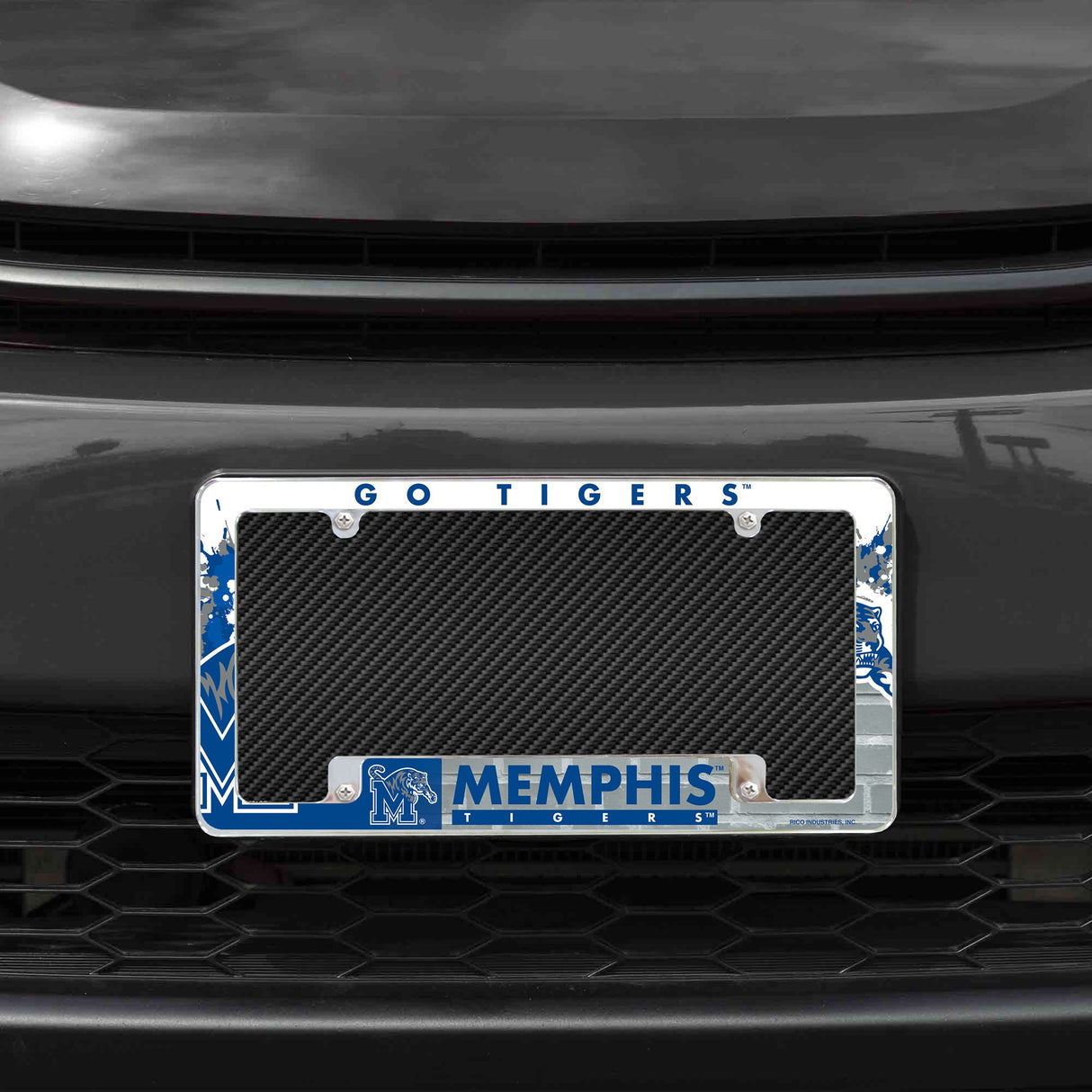 Rico Industries NCAA Memphis Tigers Primary 12" x 6" Chrome License Plate Frame-1