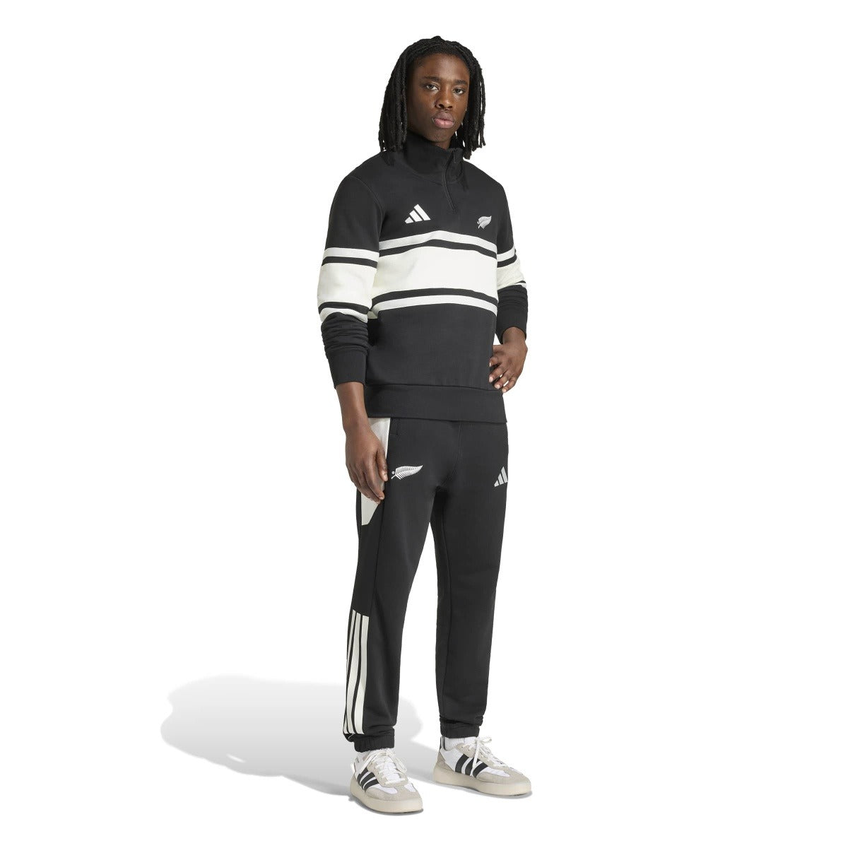 adidas Men's New Zealand Rugby Leisurewear Quarter Zip Sweatshirt-4