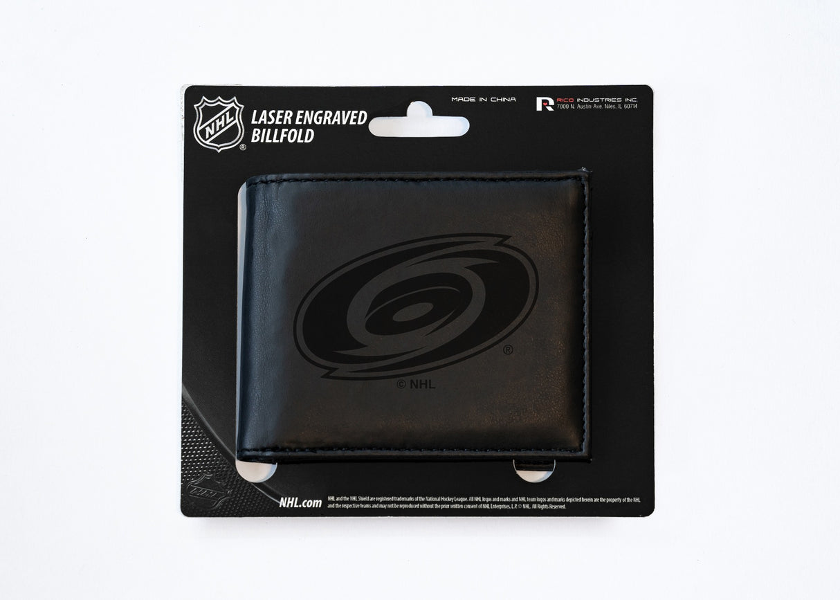 Rico Industries NHL Carolina Hurricanes Laser Engraved Billfold Wallet-3