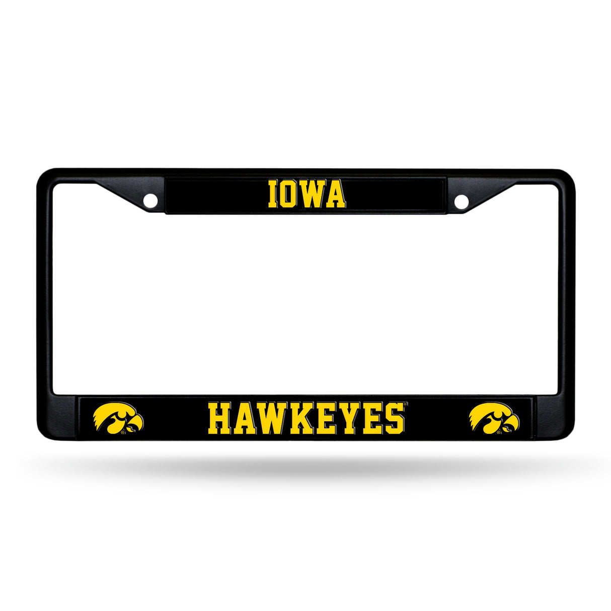 Rico Industries NCAA Iowa Hawkeyes Chrome License Plate Frame with Plastic Inserts