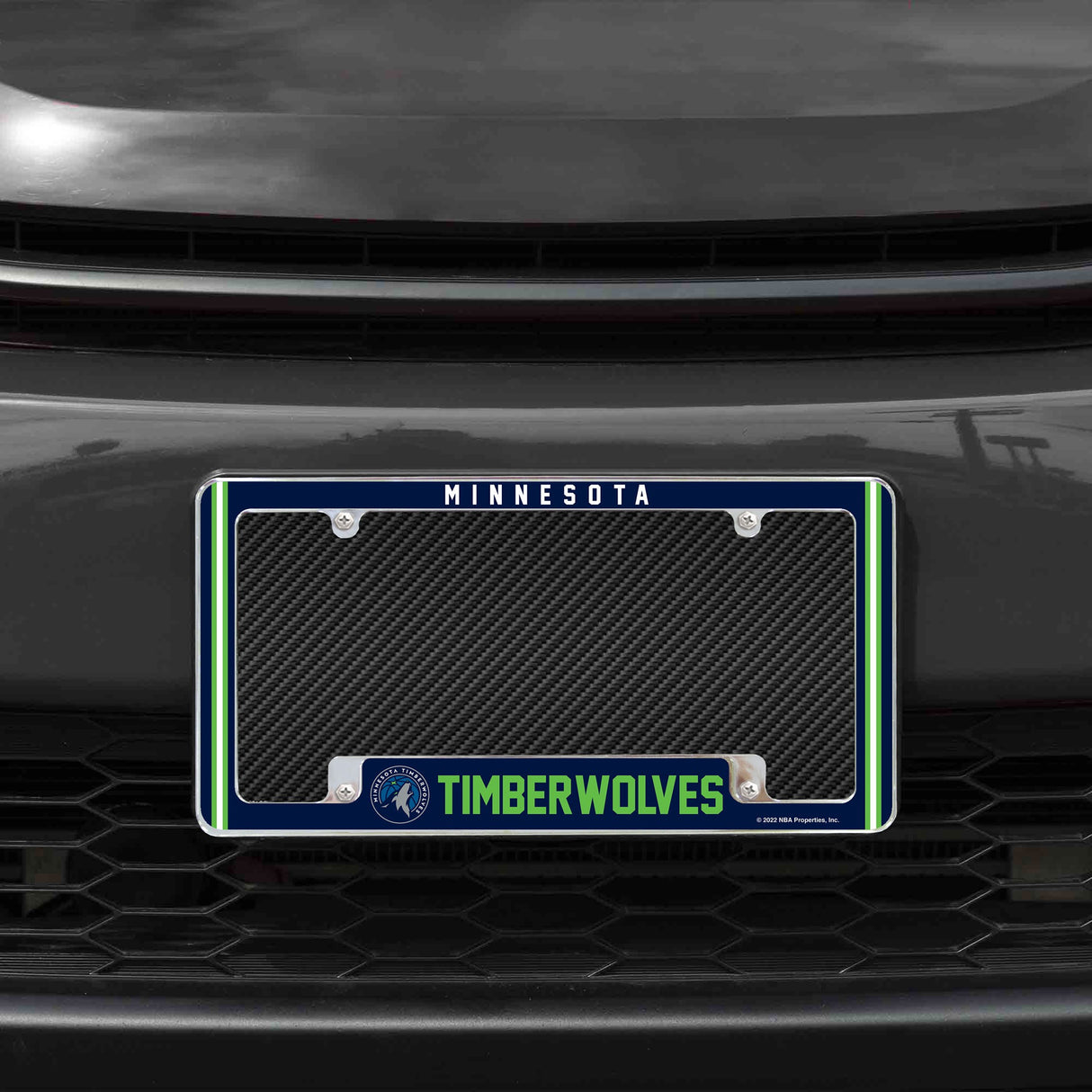 Rico Industries NBA Minnesota Timberwolves Classic 12" x 6" Chrome License Plate Frame-1