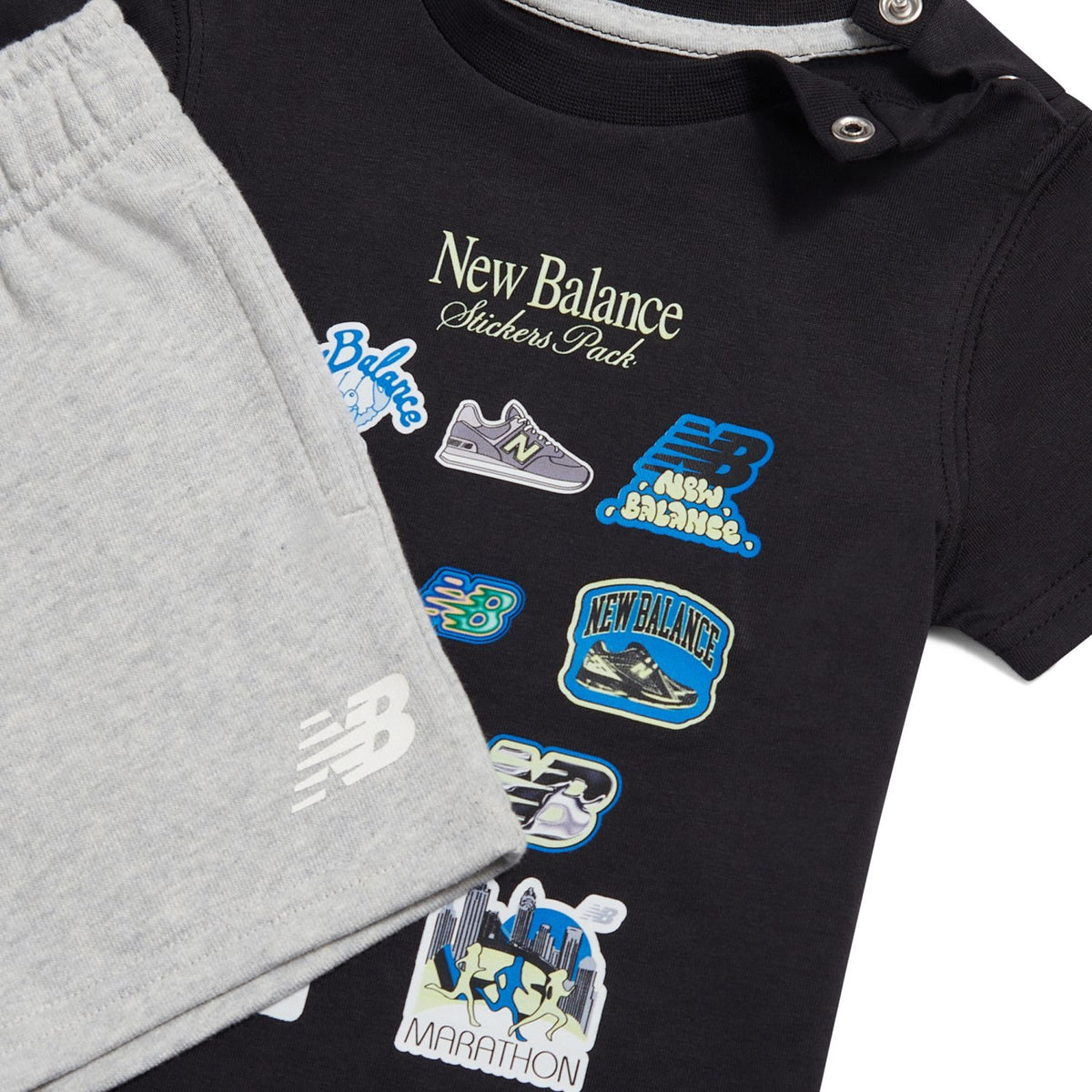 New Balance Infant & Toddler Sticker Pack T-Shirt & Shorts Set-3
