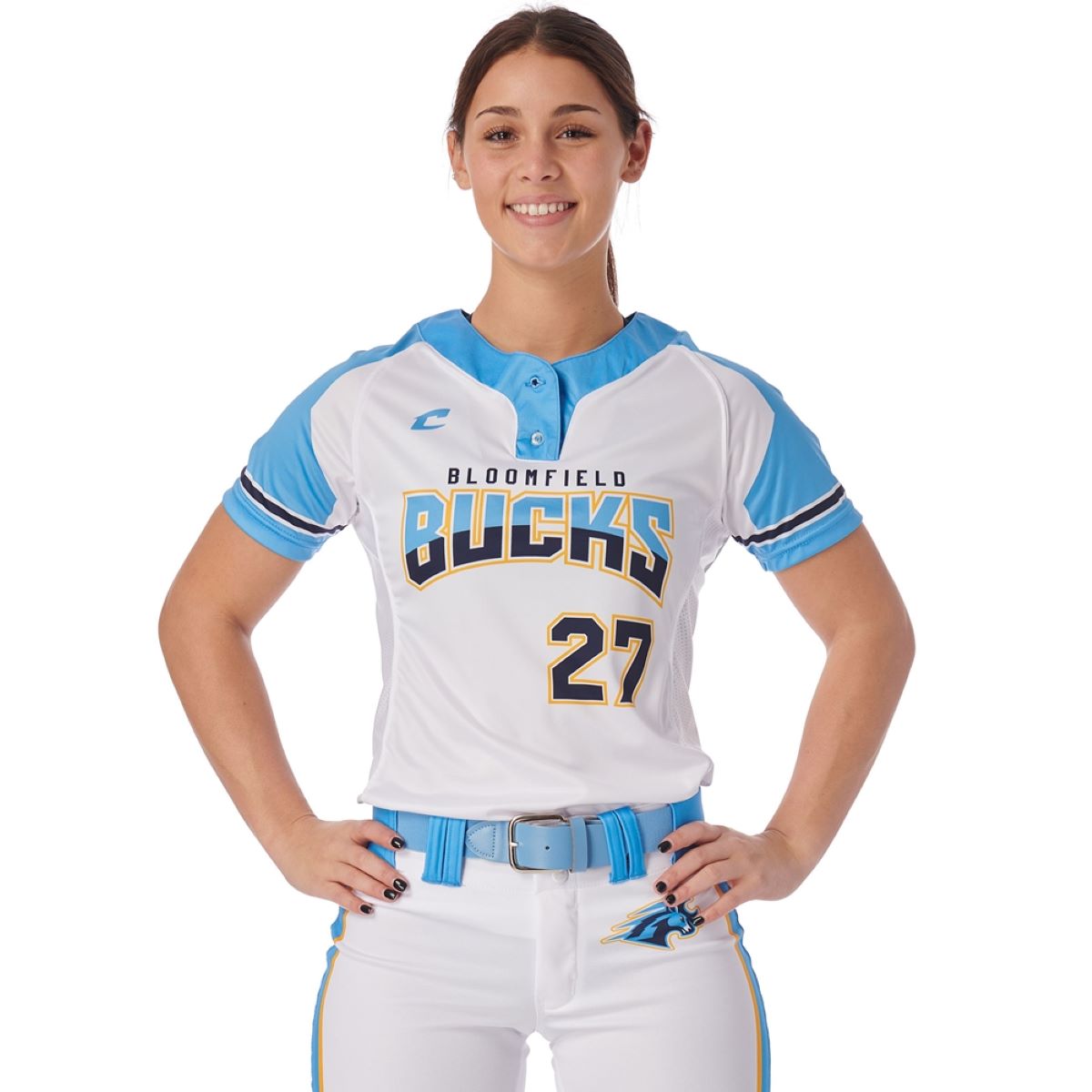 Custom Two Button Short Sleeve Loose Jersey Team Softball Jerseys