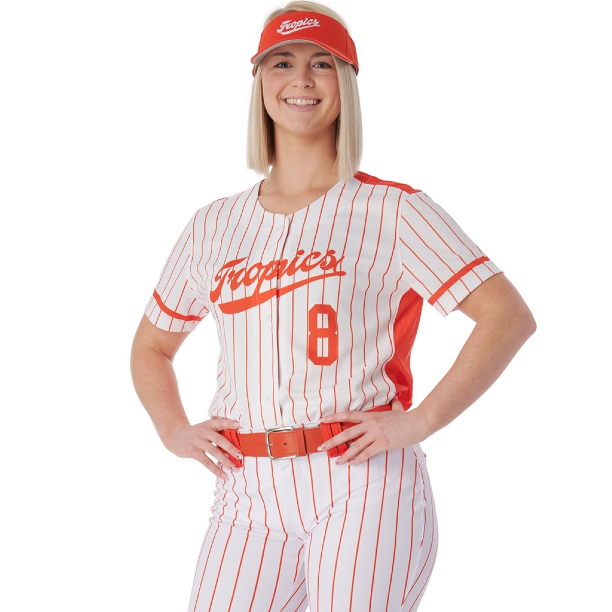 Custom Full Button Short Sleeve Loose Jersey Team Softball Jerseys