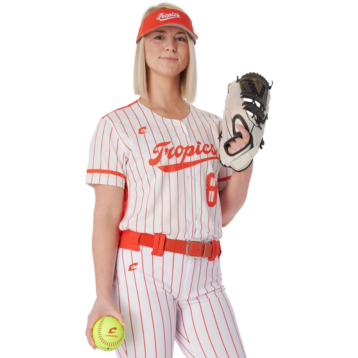 Custom Full Button Short Sleeve Loose Jersey Team Softball Jerseys