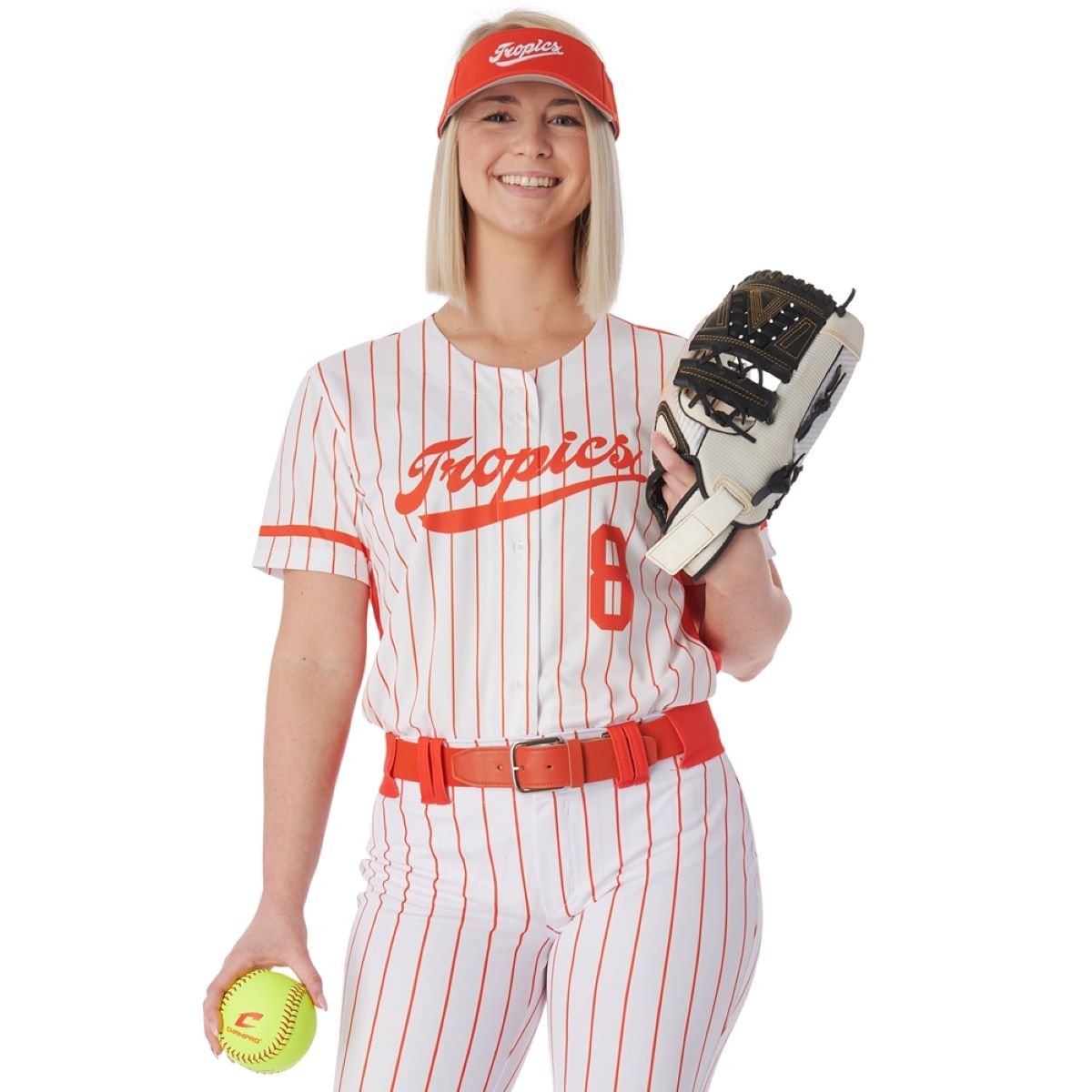 Custom Full Button Short Sleeve Loose Jersey Team Softball Jerseys