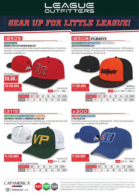 Little League Hats League Outfitters