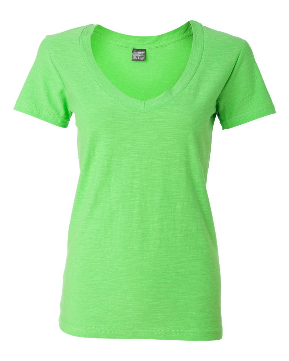 J. America Women's V-Neck Slub Tee 8169