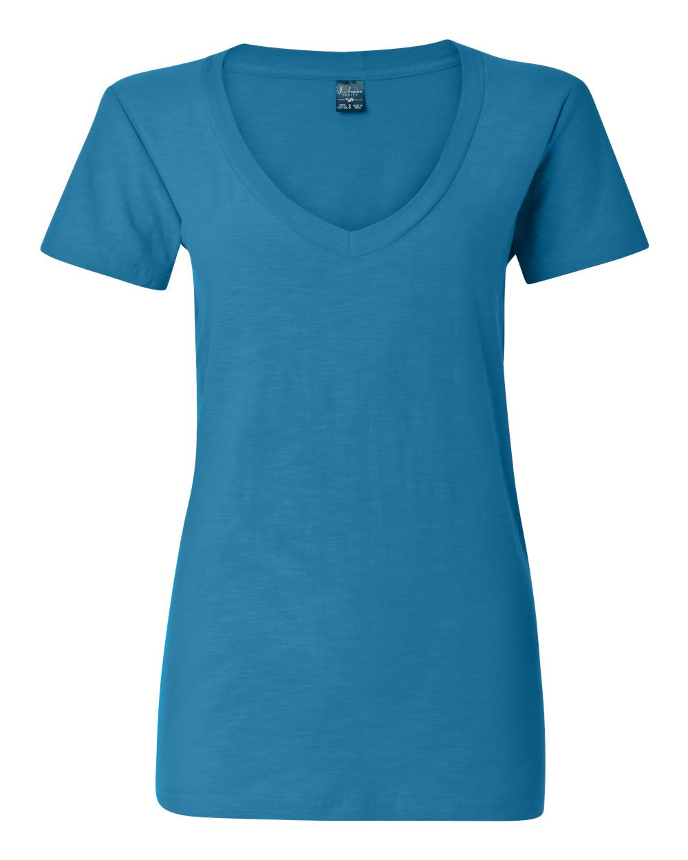 J. America Women's V-Neck Slub Tee 8169