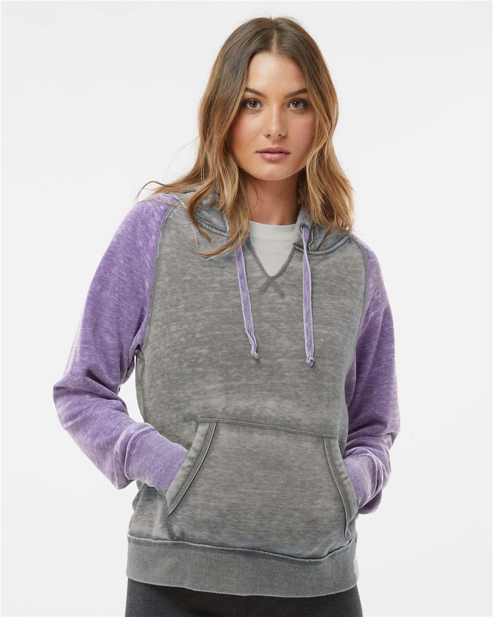 J. America Women's Zen Contrast Pullover Hoodie 8926